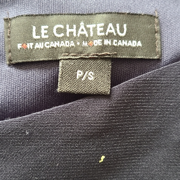 LE CHATEAU OFF THE SHOULDER DRESS NAVY COLOR Size Small - Picture 9 of 14